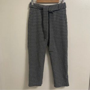 Aritzia Wilfred Jallade Plaid Check Wide Leg Tie FrontWool cashmere Pants sz 4
